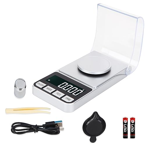 Rechargeable High Precision Digital Milligram Scale 100g/0.001g Jewelry Scale, Gram Scale, Pocket Scale, Food Scale for Powder Medicine, Gold, Gem, Reloading, with 50g Calibration Weigh