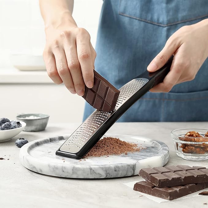 Spring Chef Premium Handheld Zester/Fine Grater, Black & Stainless Steel Measuring Cups and Spoons, Round, Set of 15-2 Product Bundle