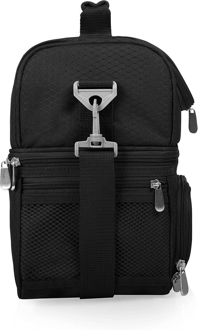 PICNIC TIME Disney Mickey Mouse Pranzo Lunch Bag, Insulated Lunch Box with Utensil Set, Lunch Cooler Bag, (Black), 11 x 7.5 x 12