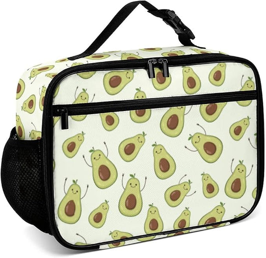 Avocado Reusable Lunch Box Insulated Lunch Bag Cooler Bag Lunchbox Meal Food Container Tote Bag for Women Kids Girls School Camping Hiking Picnic Beach Travel