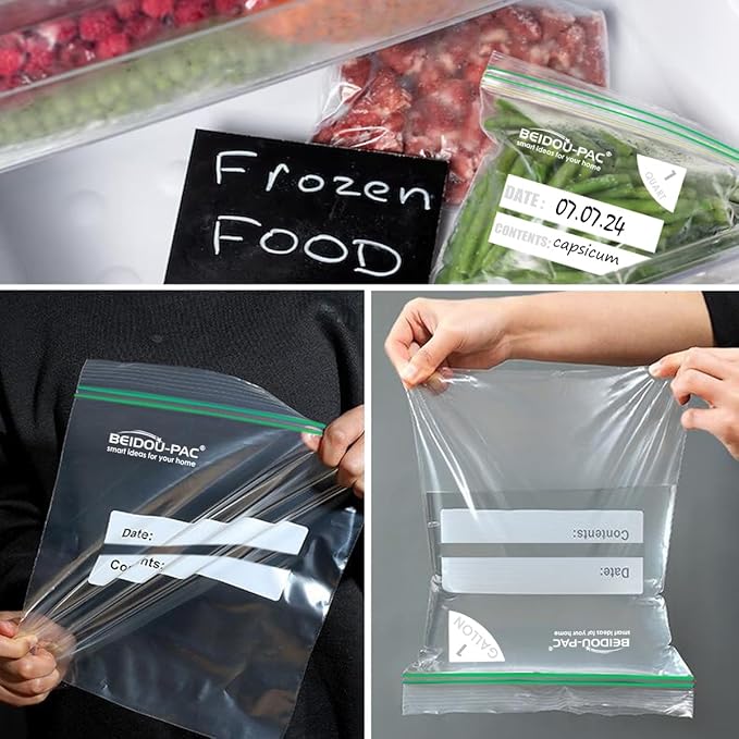 Quart Food Storage Zip Bags, 300 Count | Double Zipper, Freshness Easy Open Reclosable Clear Plastic Bags