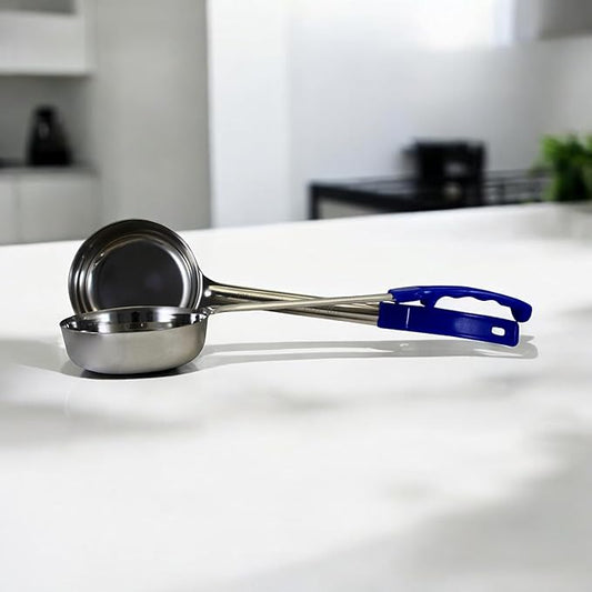 8 Ounce Solid Stainless Steel Portion Control Ladle Spoon for Measuring and Serving; Commercial Grade Serving Scoops [Pack of 12]