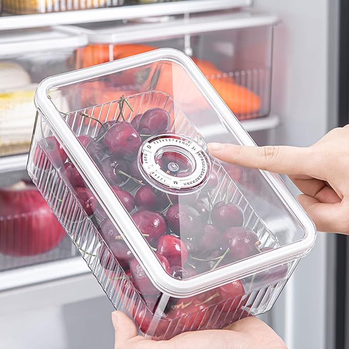 Cheese Container Airtight with Time Recording - Cheese Storage Container for Fridge Cream Cheese Sliced Cheese Cheddar Container with Lid Cheese Saver