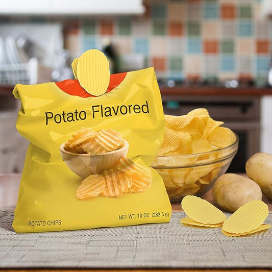 Genuine Fred, POTATO CLIPS, Set of 4, Wavy Chip Bag Closures, Chip Clips, Bag Clips, Patented Design