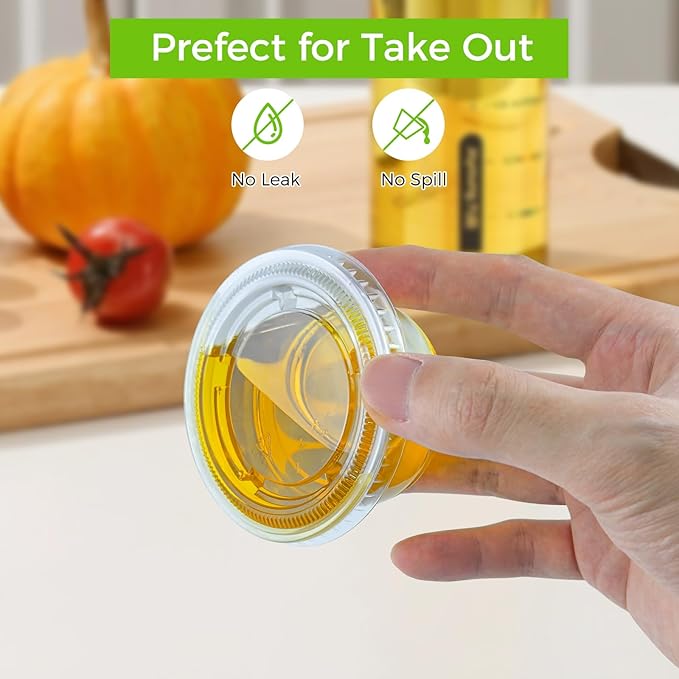 360 Set 4 oz Jello Shot Cups with Lids, Sturdy & Food Safe Disposable Plastic Portion Condiment Dipping Sauce Cups, Small Containers for Salad Dressing