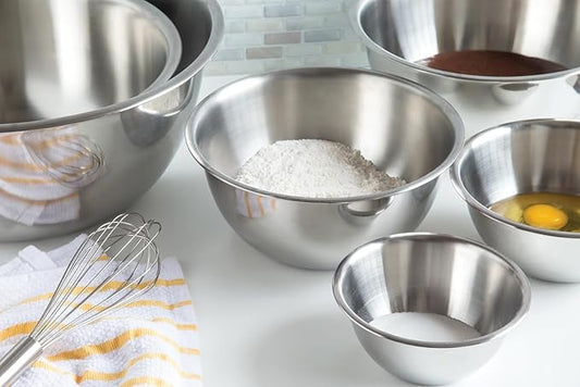 Fox Run 6-Piece Nesting Stainless Steel Polished Mirror Finish Mixing Bowls Set, 0.5, 1.25, 2.75, 4.25, 6.25 and 10.75 Quart