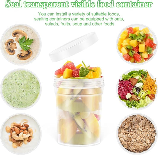 32 oz -12 Pack Reusable Food Freezer Storage Containers with Lids, BPA Free Twist Top Deli Container, Leak Proof, Stackable, Microwave and Dishwasher Safe