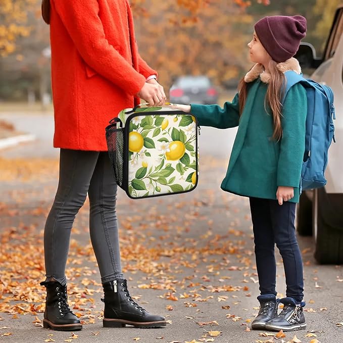 Lemon Fruit Lunch Bag Personalized Insulated Lunch Bag Reusable Lunch Box Picnic Travel Lunch Tote Bag Snack Bag