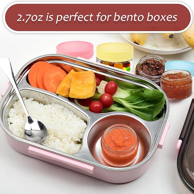 10-Pack Salad Dressing Containers To Go, 2.7oz Glass Small Condiment with Lids, Dipping Sauce Cups Set,Leakproof Reusable for Lunch Box Work Trip