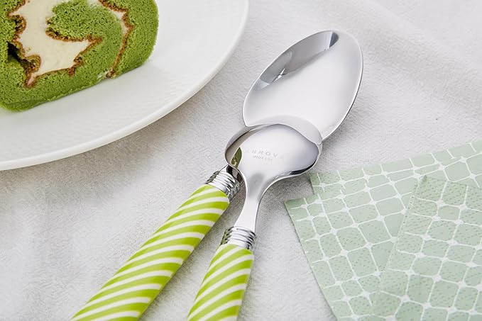ANNOVA Silverware Set 20 Pieces Stainless Steel Cutlery Color Handle Flatware - 4 x Dinner Knife; 4 x Dinner Fork; 4 x Salad fork; 4 x Dinner Spoon; 4 x Dessert Spoon (Light Green)