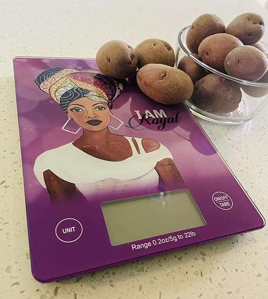 Digital Kitchen Scale for African American Women, in Grams, Ounces, Milliliters & Pounds, LCD Display, for Meal Prep, Cooking and Baking