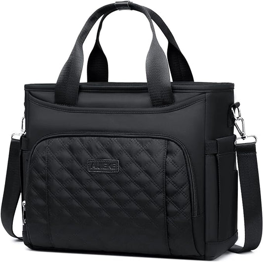AIJIEKE Insulated Lunch Bag for Men Women, Lunch Box, Lunch Tote for Work, Large Leak Proof Cooler Bag with Removable Strap, Reusable Adult Lunchbag, Picnic, Office, Beach, Black