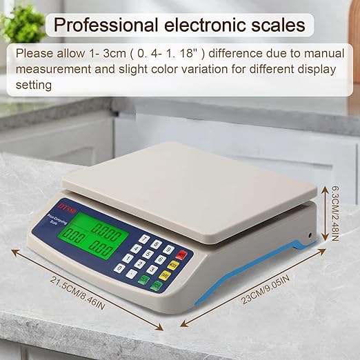 Large Digital Kitchen Scale, Commercial Food Scale 40kg/88lb Price Computing Scale Deli Produce Scale with Tare Function for Kitchen, Farmers Markets, Meat Shop, Deli