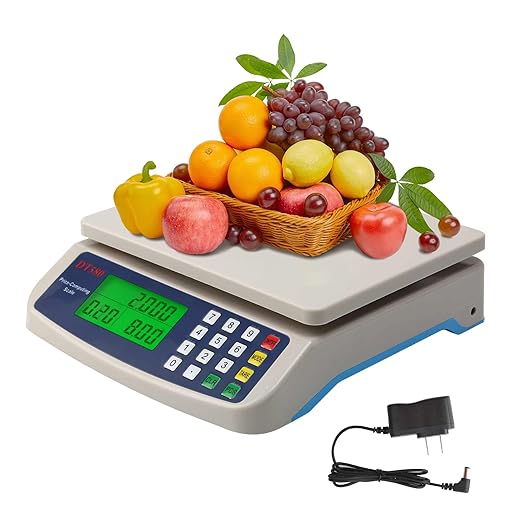 Large Digital Kitchen Scale, Commercial Food Scale 40kg/88lb Price Computing Scale Deli Produce Scale with Tare Function for Kitchen, Farmers Markets, Meat Shop, Deli