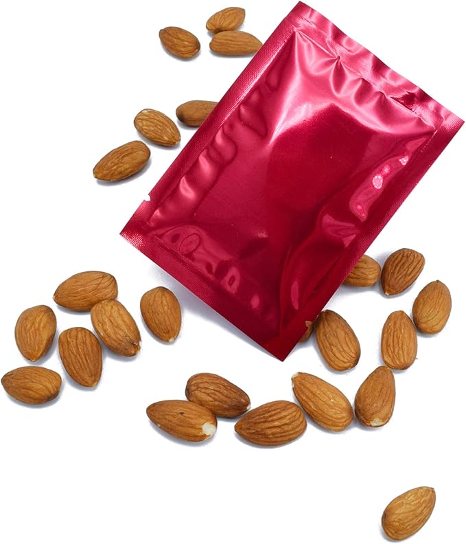 QQ Studio 100 PCS Metallic Mylar Foil Open Top Sealable Bags (9x13cm(3.5x5.1"), 100x Red)