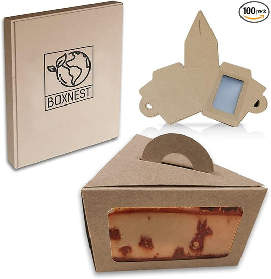 Cake Pie Cheesecake Individual Slice Disposable Boxes Triangular Compostable Containers with Lids, Take Out Togo Packaging, Dessert Bakery Cafe Business (100)