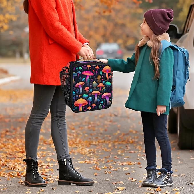 Lunch Bag Personalized Mushroom Lunch Bag Insulated Lunch Bag Reusable Lunch Box Picnic Travel Lunch Tote Bag Snack Bag