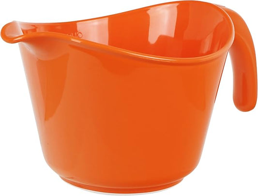 Reston Lloyd, Batter Bowl With Pour Spout, Non-Slip Base, Erogonomic Space Saving Detachable Handle, 2 QT Heavy Duty BPA-Free Microwave & Dishwasher Safe, Orange