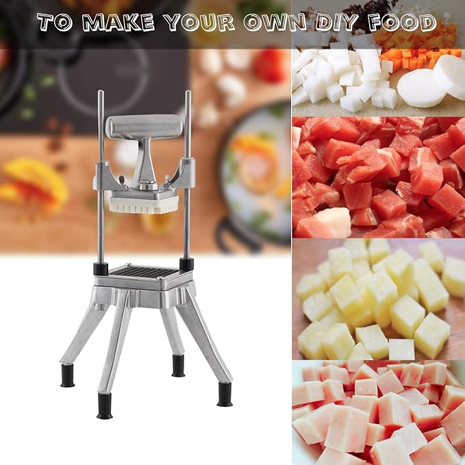 Commercial Vegetable Dicer, Stainless Steel Blade Quick Chopper Machine Easy for Onion Tomato Pepper Potato(1/4")