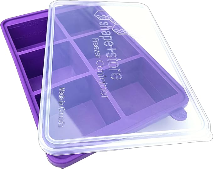 Shape+Store Soup Master 6-in-1 soup freezer container with lid, Six 8 Oz cubes Storage & Freezer Container, Stores 48Oz of liquid, Pasta, Sauces, Soups, Desserts. Easy-To-Clean & Dishwasher Safe