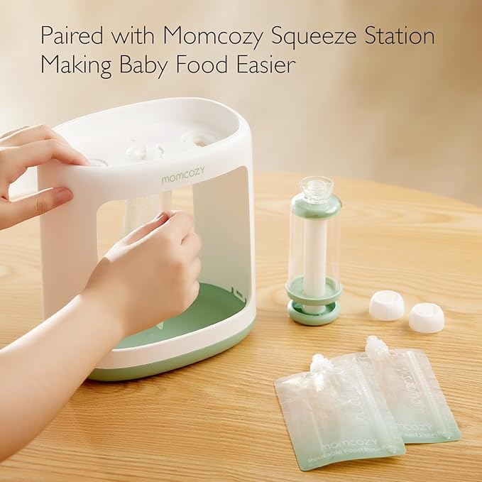Momcozy Reusable Baby Food Pouches for Toddlers,BPA Free Plastic,Food Safe,Freezer Safe,Refillable for Applesauce Yogurt & Puree Squeeze Pouch,10 packs,3.4-4oz