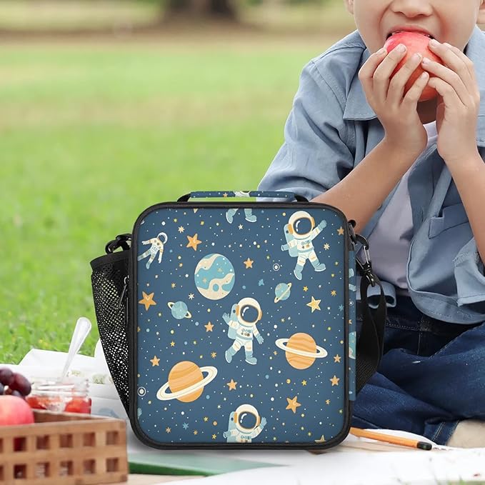 Lunch Bag Personalized Insulated Lunch Bag Reusable Lunch Box Picnic Travel Lunch Tote Bag Snack Bag Starry Sky - Rocket (37)