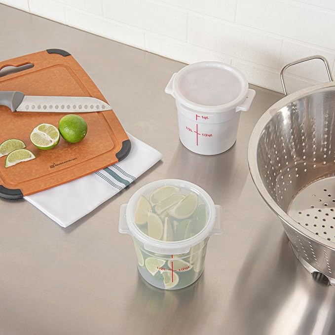 Restaurantware-LID ONLY: Met Lux Food Container Lid, 1 Round Lid For Storage Container - Containers Sold Separately, With Pull-Corner Tab, Translucent Plastic Lid, Dishwashable, Freezable