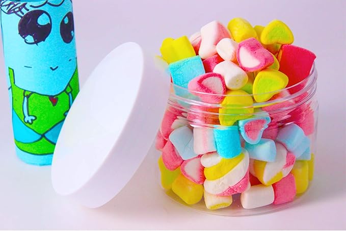 24 Pack 10 oz (300 ml) Plastic Jars with Lids, Food Storage Spice Jars, Craft Storage Favor Jars//Empty Wide-Mouth Jars for Body Butter, Cosmetics(Clear)