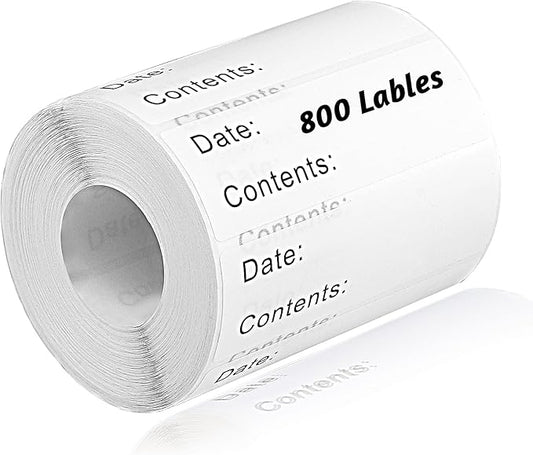 800Pcs Removable Freezer Labels,1 x 3 Inch Food Labels for Food Containers Food Date Stickers Refrigerator Food Storage Labels Easy Clean No Residue