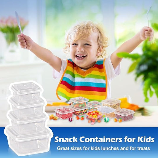 2/3/4/5oz Food Storage Containers with Lids Kits (200 pack), Small Plastic Containers with Lids, Disposable Condiment Portion Cups, Jello Shot Sauce Cups (Square)
