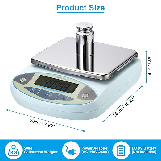 PATIKIL Lab Scale 1000gx0.01g, High Precision Electronic Analytical Balance Sensitive, Digital Precision Scale with 500g Calibration Weights for Jewelry Laboratory Science