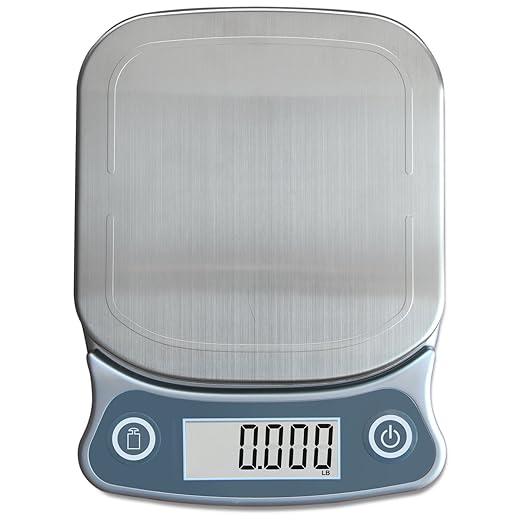 Eat Smart ESKS-10 Precision Elite Digital Kitchen Scale - 15 lb. Capacity, UltraBright Display and Stainless Steel Platform