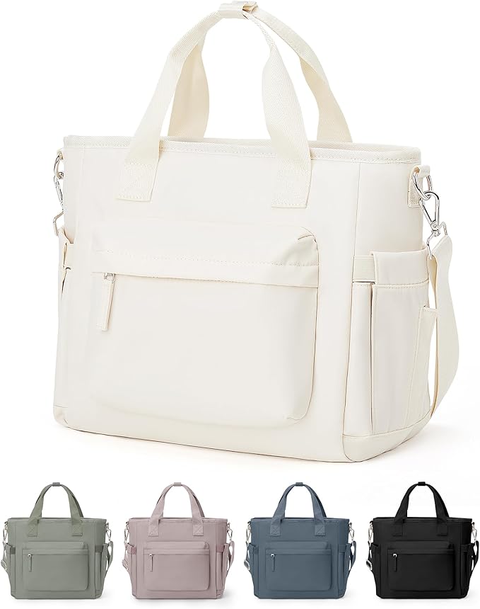 Lunch Bag Women,Large Adult Lunch Box for Women Men,Insulated Lunch Tote Bag For Work,Lunch Bags Loncheras Para Mujer With Shoulder Strap Water Bottle Holder Beige