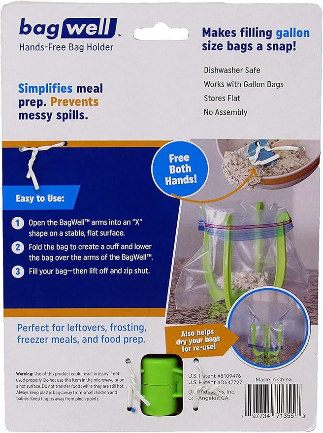 Bag Well Ziplock Bag Food Prep Holder Stand for Food Storage Bags, Gallon Size