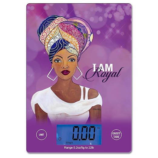 Digital Kitchen Scale for African American Women, in Grams, Ounces, Milliliters & Pounds, LCD Display, for Meal Prep, Cooking and Baking