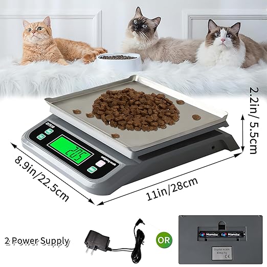 Large Food Scales for Kitchen 88lbs/40kg Digital Food Scale with Tare and PCS Funtion Stainless Stee Tray Baking Scale for Cooking with Adapter, 6 Unit (Grey, 40kg)