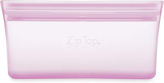 Zip Top Reusable Food Storage Bags | Snack Bag [Lavender] | Silicone Meal Prep Container | Microwave, Dishwasher and Freezer Safe | Made in the USA