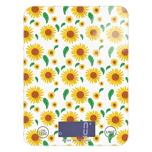 Food Scale Kitchen Scale Food Scales Digital Weight Grams and Ounces Small Electronic Food Scale for Baking Cooking Sunflowers