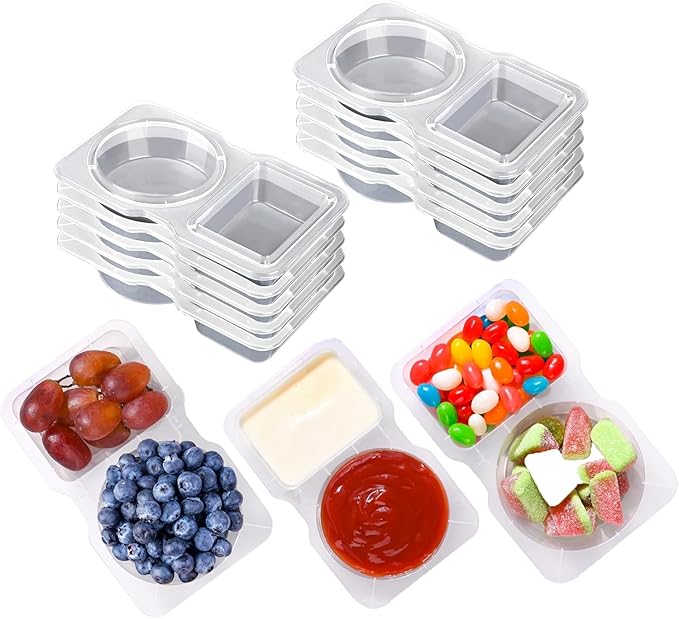 50Set Reusable Snack Containers with Lids,Snack Pack Containers for Portion Control and Meal Prep Lunch Containers for School Office Travel