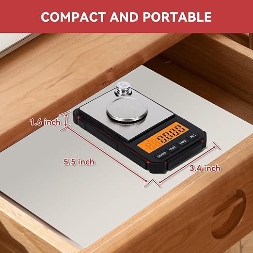TADA Digital Milligram Scale 100g/0.001g Pocket Mg Scale for Weighing Powders, Jewelry, with Cal Weight, Tweezer, Metal Powder Pan