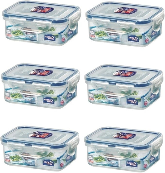 Lock & Lock No BPA Water Tight with 2 Divider Cups, Food Container, 1.5-cup, 11-oz, Pack of 6, HPL806C
