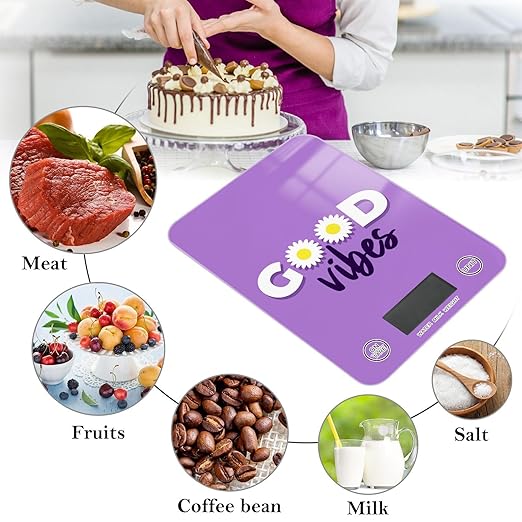 Food Scale Kitchen Scale Food Scales Digital Weight Grams and Ounces Small Electronic Food Scale for Baking Cooking Good Vibes