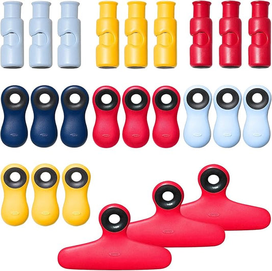 OXO Good Grips 24-Piece Assorted Bright Bag Clip Set