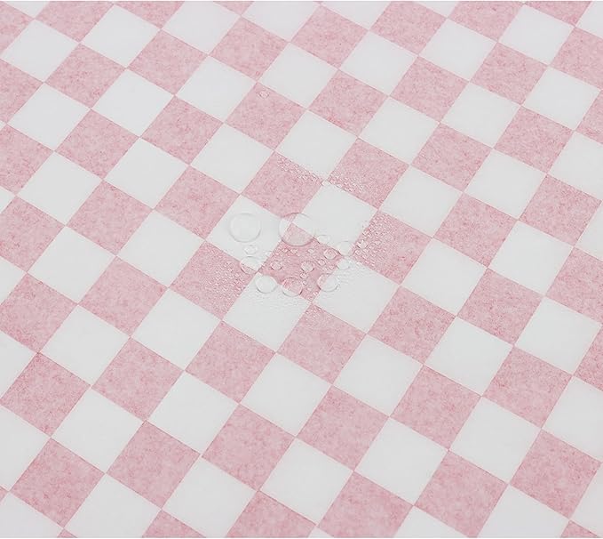 500 Sheets Checkered Deli Paper Sheets, 12 x 12 Inch Red and White Waxed Deli Paper, Food Basket Liners Bulk, Wrapping Paper for Bread Fair Party Picnic