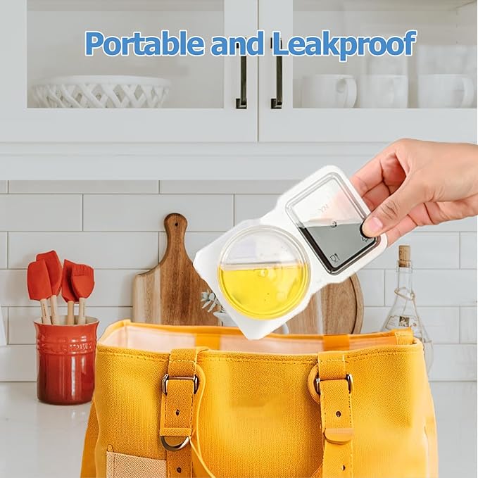40-Pack Reusable Snack Containers with Lids, Double Compartment Condiment Cups with 15 Spoons, BPA-Free, Leak-Proof, Microwave & Dishwasher Safe, Mini Portion Control Snack Boxes for Takeout