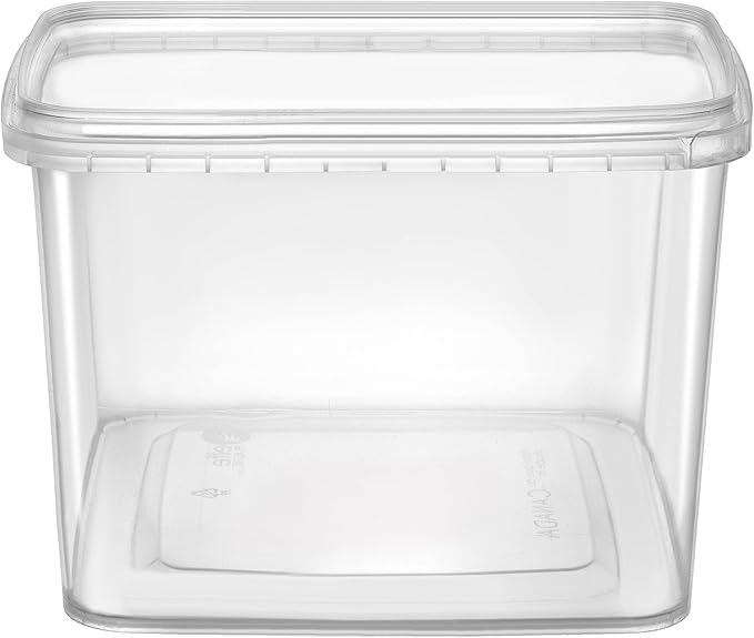NYHI 48 oz 20 Large Pack Square Clear Deli Containers with Lids Disposable BPA Free Plastic Food Storage Containers with Lids Airtight for Meal Prep Take Out Kitchen