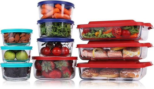 BOVADO USA Meal Prep Glass Food Storage Containers (20-Piece Set)