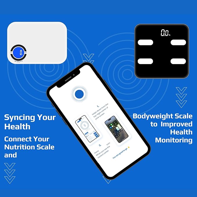 Smart Kitchen Scale- Digital Weight Grams and Oz Food Scale with Nutritional Calculator for Weight Loss, Accurately Track Calories & Macros with Bluetooth Fitness App (Black).