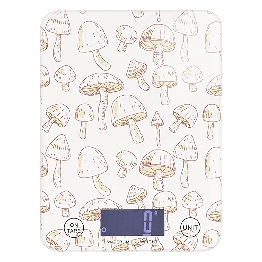 Food Scale Kitchen Scale for Baking Cooking Digital Food Weighing Measuring Scale Small Waterproof Electric Food Scale Beige Mushroom