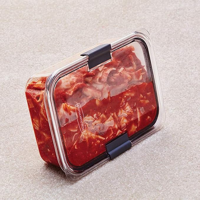 Rubbermaid Brilliance Large Food Storage Container, 9.6 Cup, BPA-Free, Leak-Proof, Clear